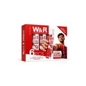 كرتونة موس W&R لتحديد وتصفيف الشعر الكيرلي بدون شطف – 6 عبوات × 350 مل