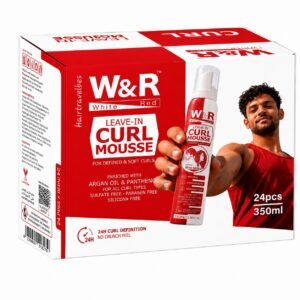 كرتونة موس W&R لتحديد الشعر الكيرلي بدون شطف – 24 عبوة × 350 مل